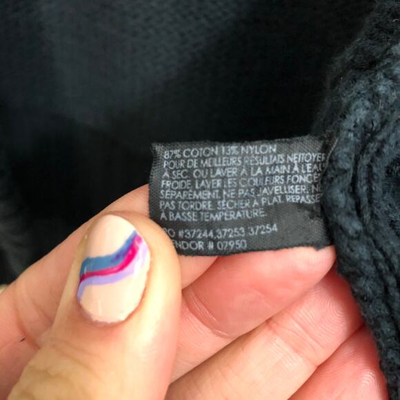 Club Monaco Cardigan Sweater Navy Blue Shawl Neck Cuffed Sleeve Chunky Knit xs - Picture 4 of 8